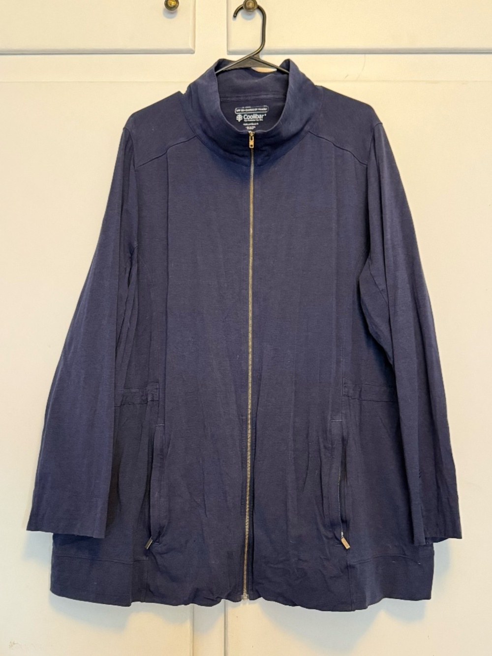 EUC Size 3X Coolibar UPF 50+ Navy Blue Cotton Blend Jacket